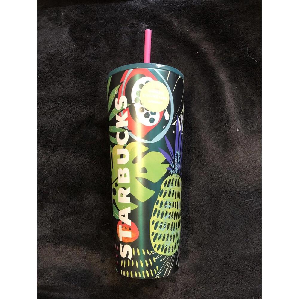 🌺 NEW Starbucks Hawaii Palm Leaf Tropical Stainless 24oz Tumbler NEW